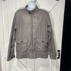 Obey Gray Lightweight Shirt Jacket with Stand-Up Collar